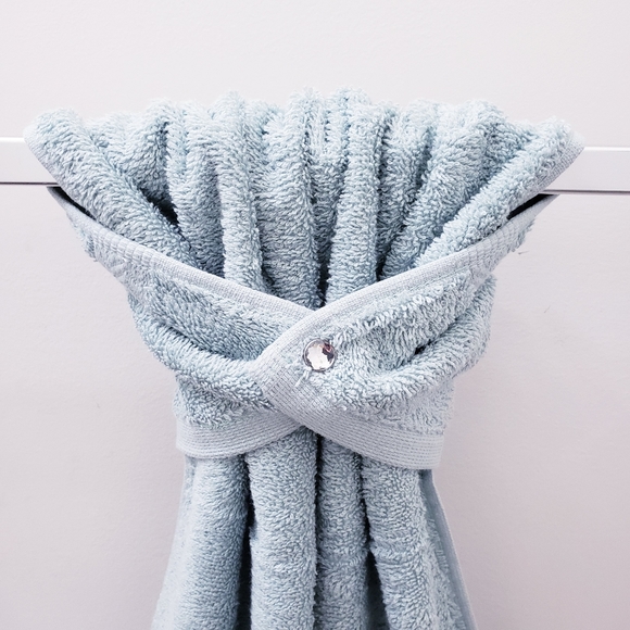 #9137 ●NEW! Aqua, White or Navy Hang'N'Snap Towel *Select snap - Picture 9 of 16